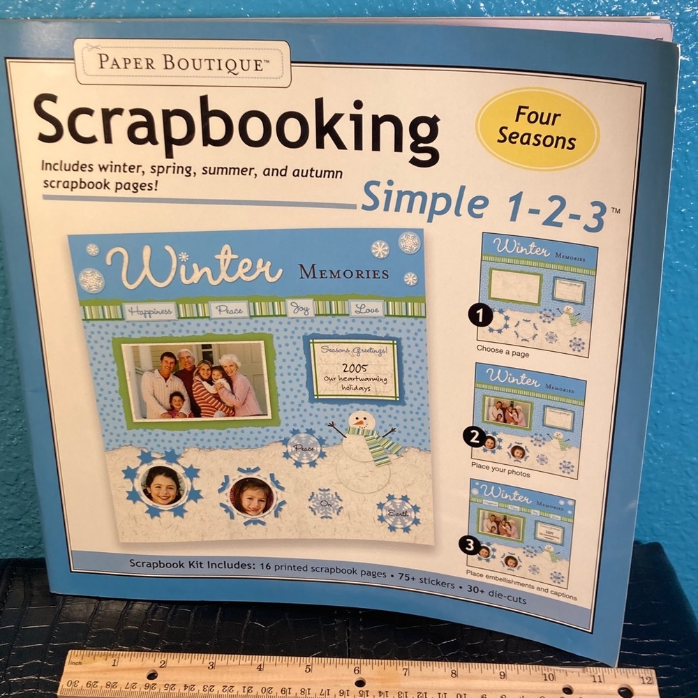 5for10 NWT Paper Boutique Scrapbooking FOUR SEASONS 16 pgs 75 Stickers 30 cutout